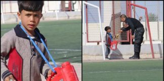 صورة اليوم من قفصة: طفل يشجع فريقه بأداة بسيطة والمكافأة “حبة موز” من عون أمن