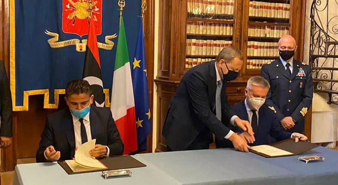 -00وزير الدفاع في حكومة الوفاق الوطني الليبية يعلن توقيع اتفاقية عسكرية مع إيطاليا