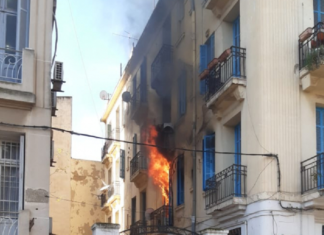 تونس: حريق في شارع الولايات المتحدة (صور)