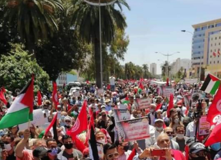 تونس:مسيرة وطنية مساندة لفلسطين ومطالبة بسن قانون لتجريم التطبيع