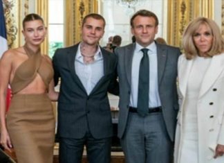 ماكرون يستقبل جاستن بيبر وزوجته (صور)