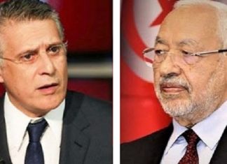 الغنوشي يجتمع بنبيل القروي وكورشيد في منزله