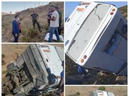 بنزرت: انحراف حافلة سياحية عن مسارها وسقوطها في منحدر