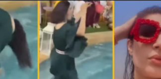 بالفيديو : إيمان الشريف تثير الجدل برقصها داخل المسبح بطريقة غريبة و تعلق :”أنا فنانة برمائية..”
