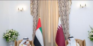 نائب رئيس دولة الإمارات يلتقي أمير قطر : الأمير تميم شقيق وصديق والشعب القطري قرابة وصهر