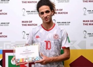 حنبعل المجبري يتوج بجائزة ‘رجل’ مباراة تونس والإمارات