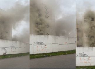 (فيديو) حريق هائل بالمبيت الجامعي ابن سينا