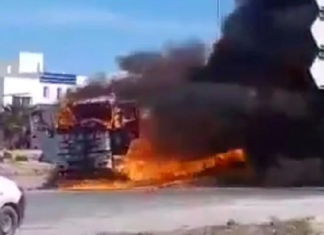 (فيديو) إنفجار شاحنة غاز ببرج العامري