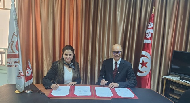توقيع اتفاقية لتعزيز التعاون العلمي والبحثي بين المعهد الوطني زهير القلال للتغذية وجامعة تونس المنار.