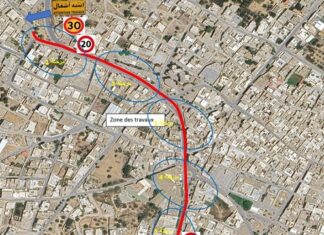 تحويل وقتي لحركة المرور بالطريق الجهوية رقم 181 من النقطة الكيلومترية 000+700 إلى 01+700 على مستوى مدينة قصيبة المديوني