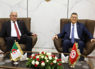 بودربالة ونظيره الجزائري يؤكدان الحرص على توطيد العلاقات بين البلدين
