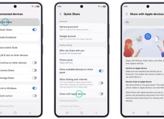 سامسونج تضيف دعم AirDrop إلى ميزة Quick Share في سلسلة Galaxy S26