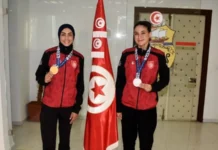 تكريم العداءتين مروى البوزياني ورحاب الظاهري بعد التتويج في ألعاب المتوسط
